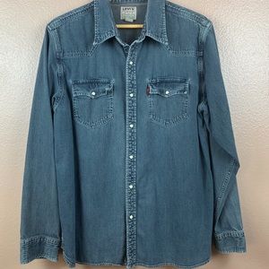 Levi Authentic Jeans Wear Denim Shirt, Size XL